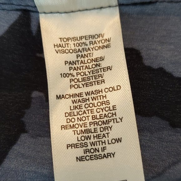 DKNY Sleeveless Camo Drawstring-Waist Jumpsuit in Blue & Black Sz L - Picture 10 of 14